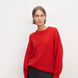 Everlane Women's Cocoon Crew Alpaca Wool Red Sweater